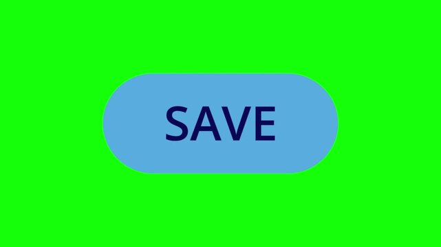 Collection of animated save button icons for web design and user interface on green screen