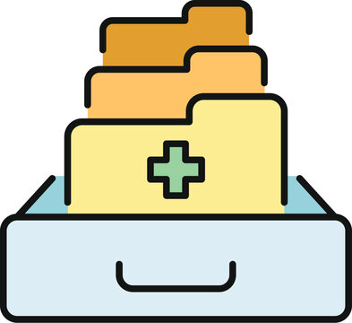 Patient records and health history stored in a medical folder database