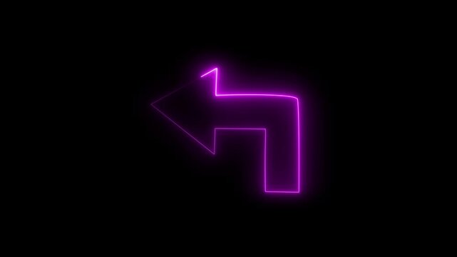 Directional neon arrow points toward corporate entrance pathways. Bright neon arrow provides creative digital navigation signs. Graphic design layout incorporating a neon arrow.