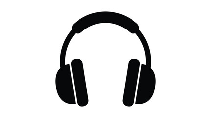 Fototapeta premium Headphones Silhouette On White Background Minimalist Design