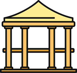 Fototapeta premium Classical building icon with columns, symbolizing tradition, authority, and architecture