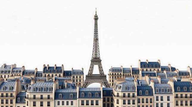 Panoramic view of parisian cityscape with iconic landmark tower