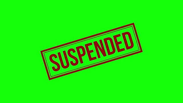 Animated suspended stamp sign with green screen background for professional video editing projects
