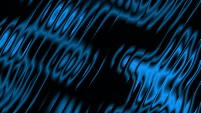 Liquid glass fractal animation background. Blue and black wave motion on lines and glossy light reflection. Motion Design.