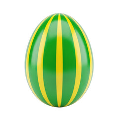 Obraz premium Green and yellow striped decorative egg icon