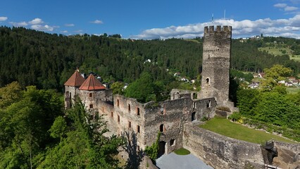Naklejka premium Burgruine Krems, Sehenswürdigkeit der Steiermark 