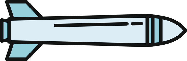 Obraz premium Ballistic rocket weapon outlining a military concept on white background