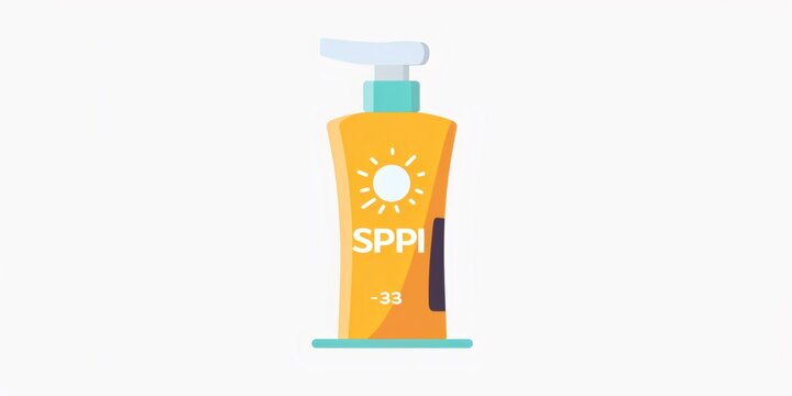 Sunscreen lotion bottle protecting skin from uv rays