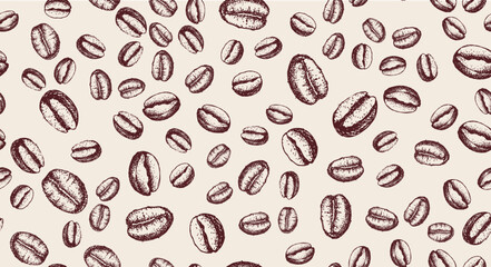 Coffee beans hand drawn on white   © oldesign