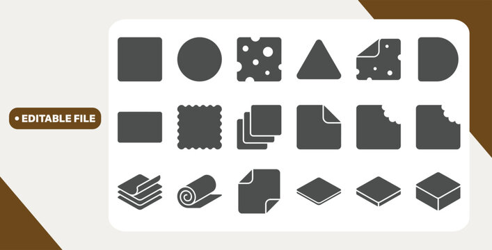Assorted slice shape icons displayed in grid on white background