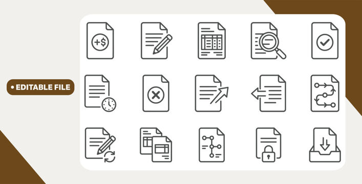 Purchase order process icons showing document workflow steps