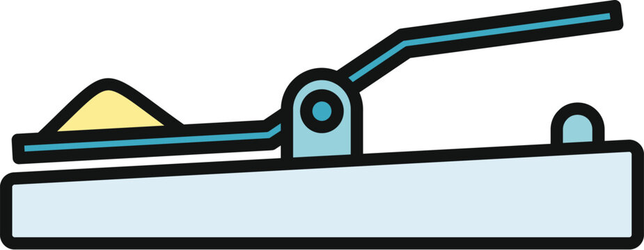Mousetrap device showing cheese bait attracting pests in a simple vector illustration