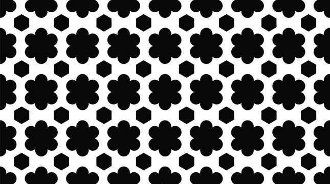Black four leaf clover silhouette pattern on white background for design and decoration