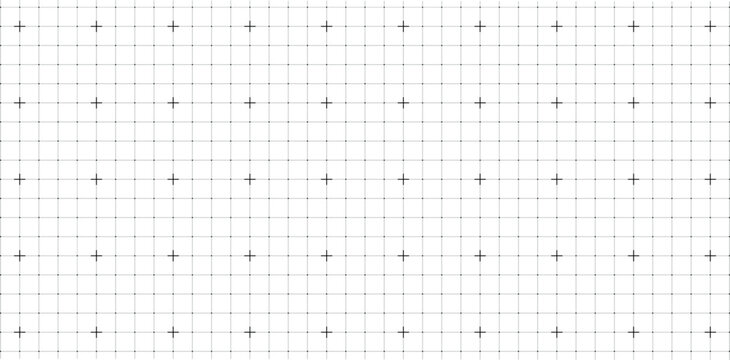 Seamless Square Grid Texture Background with blank grid sheet for technology, drawing and architecture draft, texture of square graph Cross Marks Abstract Grid Line Paper Sheet Pattern