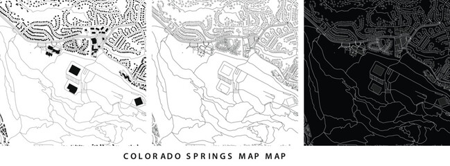 Obraz premium Colorado Springs Map Art Vector. USA Minimalist Urban Street Layout