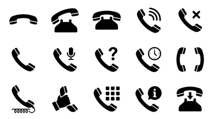 Obraz premium Telephone communication icons set