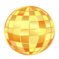 Obraz premium Gold discoball for clubs in 80s