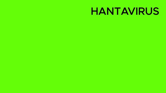 Hantavirus Prevention Sign with Rat Silhouette and Virus Cells

