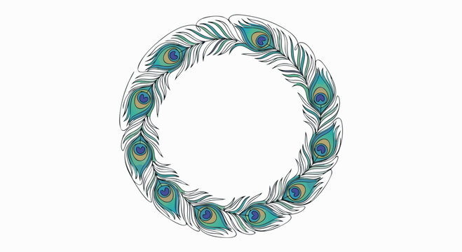 Peacock feather pattern colorful frame
