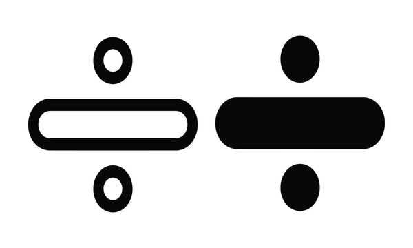 Art & Illustration Black division sign symbols in solid and outline vector style Vector