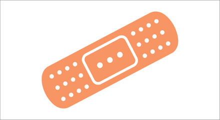 Adhesive bandage illustration on a white background featuring a perforated pad © vector desgins 