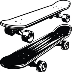 Minimalist Skate Board Graphic Representing Freedom, Movement & Youthful Spirit © Bably