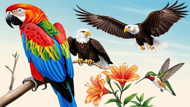 colourful birds