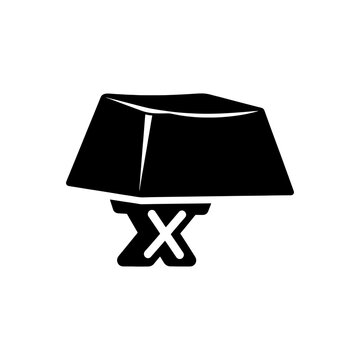 A striking black silhouette of a keycap with an x design minimalist and modern silhouette