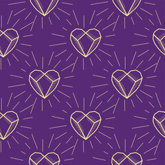 Fototapeta premium Silhouettes Magic symbols seamless pattern, with magical elements such as snake, eye, tarot cards, hand, skull, potion, moon, butterfly, mushrooms, stars. Witchcraft theme symbols and elements.