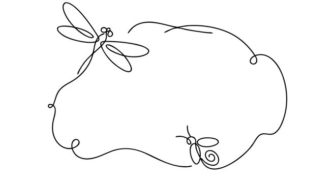 Dragonfly and firefly summer frame