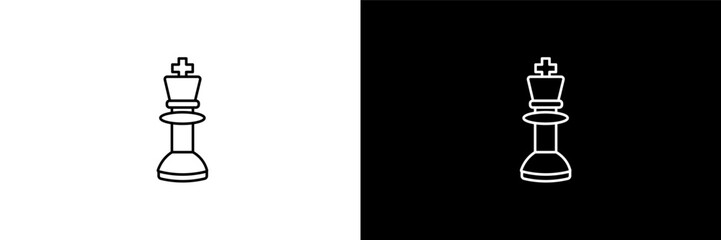 chess outline icons in ai and tech category. White and Black style linear chess icon © Design_Farm