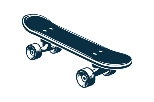 Geometric Skateboard Symbol Icon for Minimalist Graphic Design Projects