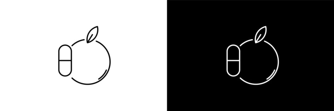 synthetic food outline icons in ai and tech category. White and Black style linear synthetic food icon