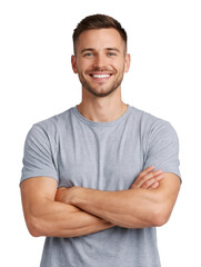 Obraz premium PNG Smiling man in casual attire.