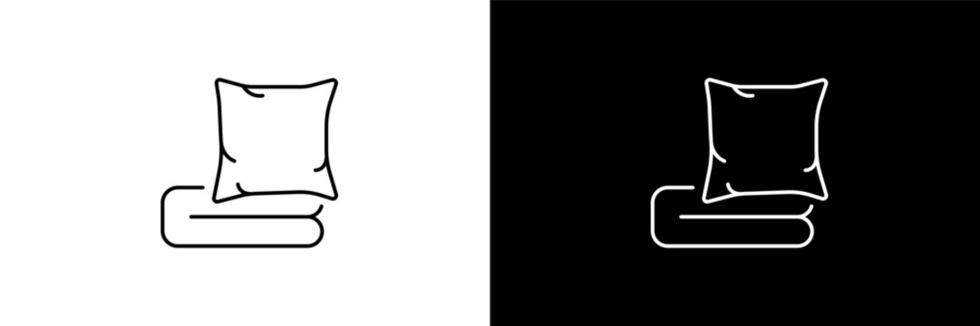 linens  outline icons in furniture category. White and Black style linear linens  icon