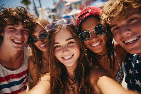 Teenagers Enjoying Summer Flings and Young Love
