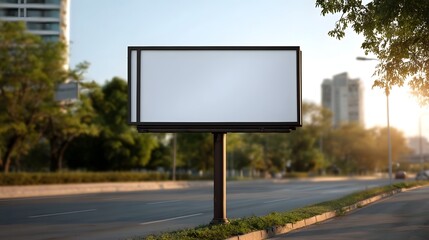 Obraz premium A close up view of a metal guardrail set against a blurred urban landscape during the golden hour