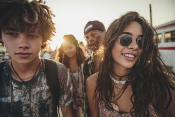 Obraz premium Summer Vacation Adventure as Teenagers Sneak Out