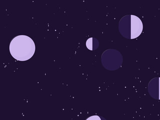 Fototapeta premium Crescent Moon Scattered Celestial Pattern