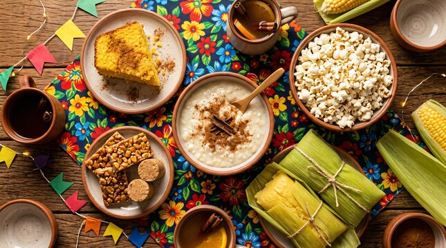 Traditional Brazilian Festa Junina Food Table