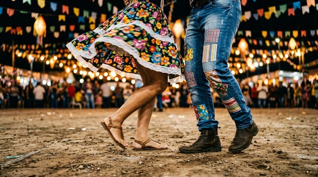 Spinning Floral Skirt and Patched Pants Dancing Forr&oacute;