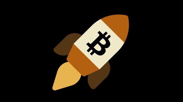 Bitcoin rocket launch animation