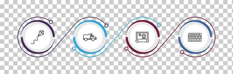 outline toys icons set - kite toy, truck toy, etch a sketch toy, piano editable vector for web and mobile ui © IconArt