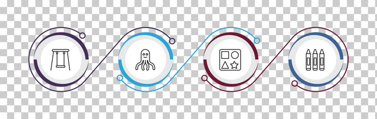 outline toys icons set - swing toy, octopus toy, shapes toy, crayons editable vector for web and mobile ui © IconArt