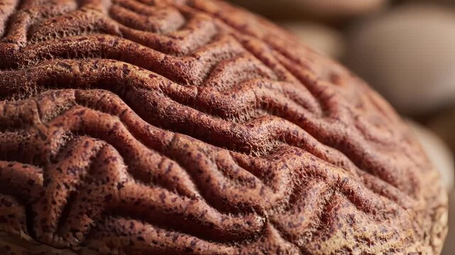 Closeup of a Textured Object Resembling a Brain.
