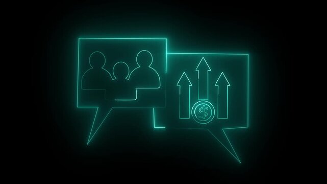 Digital speech bubbles display incoming social network alerts. Interactive speech bubbles track customer feedback data analytics. Modern communication concepts utilizing speech bubbles.