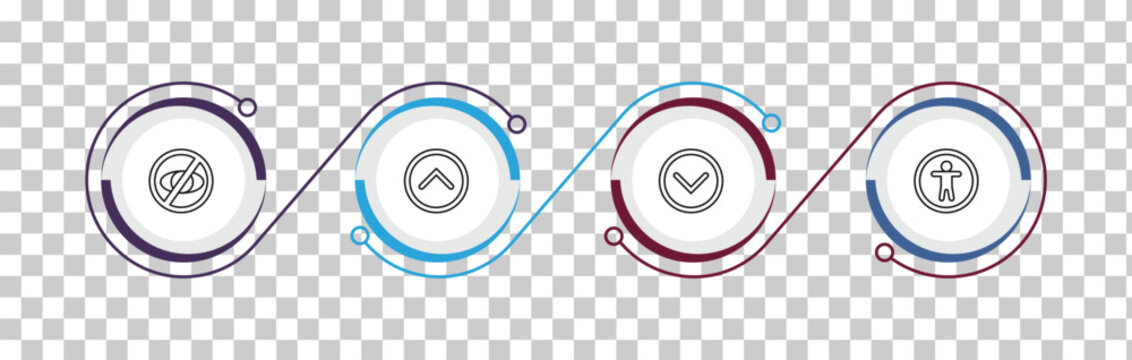 outline interface icons set - hide, up, down, accessability. editable vector for web and mobile ui