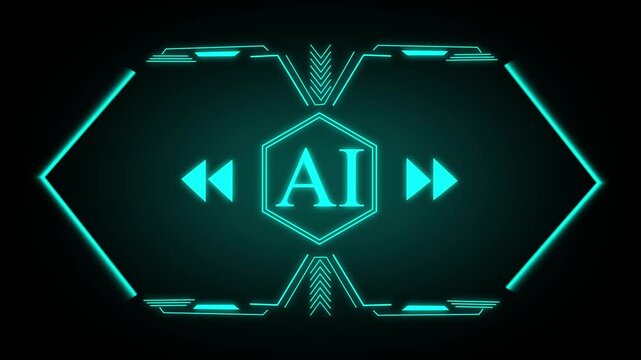 Advanced HUD frame maps artificial intelligence computing infrastructure grids. Modern HUD frame highlights automated machine learning data. Cyber security layout with HUD frame.