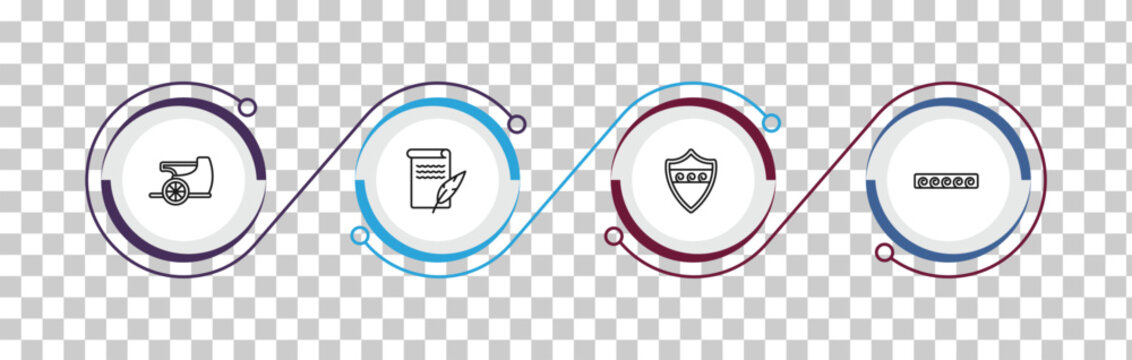 outline greece icons set - chariot, letter quill, aspis, greek ornament. editable vector for web and mobile ui