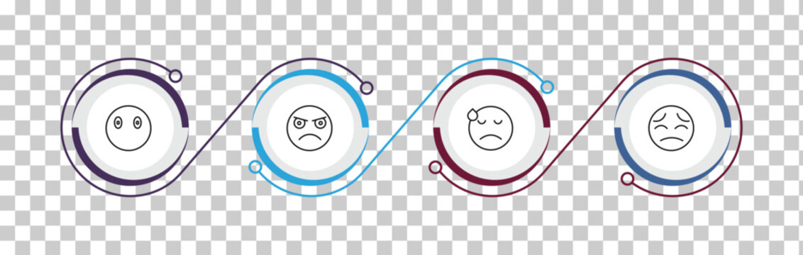 outline emoji icons set - emoji without mouth, pouting emoji, dissapointment pensive editable vector for web and mobile ui